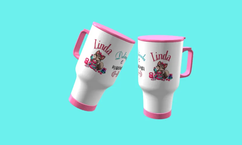 Camisa e caneca estilosa com animais fitness cute