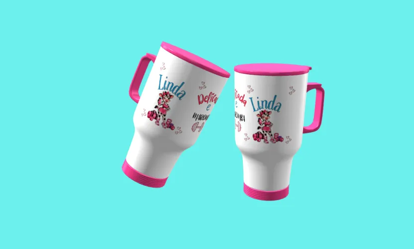 Camisa e caneca estilosa com animais fitness cute