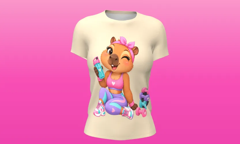 Camisa e caneca estilosa com animais fitness cute