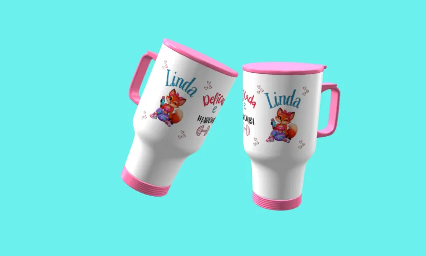 Camisa e caneca estilosa com animais fitness cute