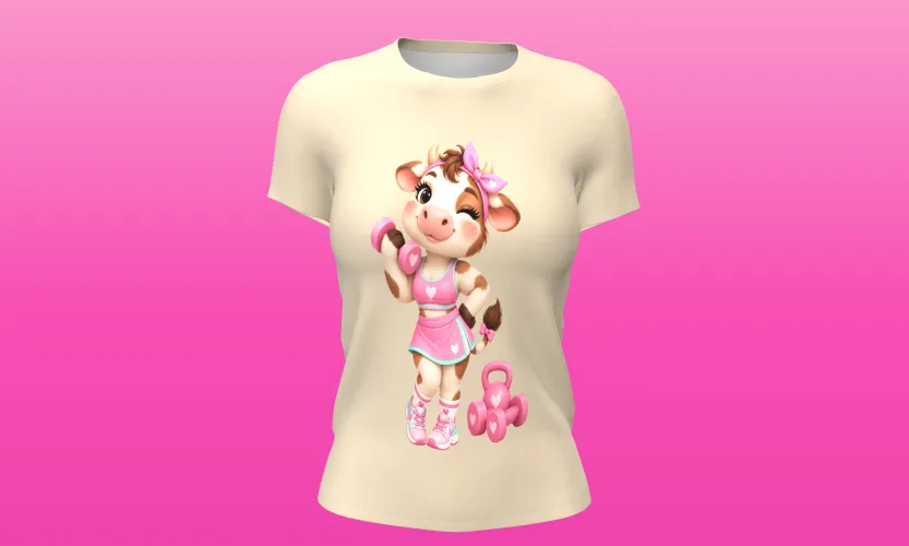 Camisa e caneca estilosa com animais fitness cute