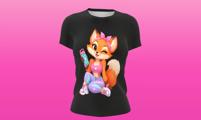 Camisa e caneca estilosa com animais fitness cute