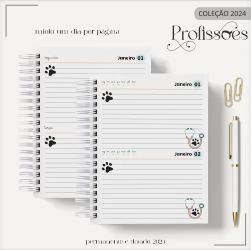 Pack Profissões 2024 Masculina (Encadernação) – Veterinário – Lina
