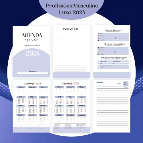 Pack Profissões Masculinas LUXO 2024 – Encadernação – Pamella Vieira