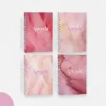 Pacote Agendas Topázio ROSA | 12 miolos + Capas – Amarantto