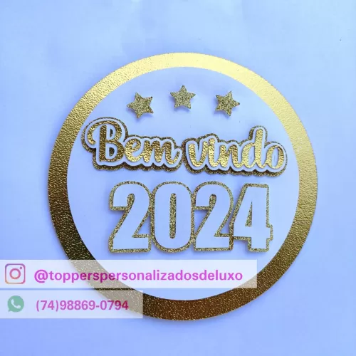 Pacote Topos de Ano Novo 2024 – Toppers