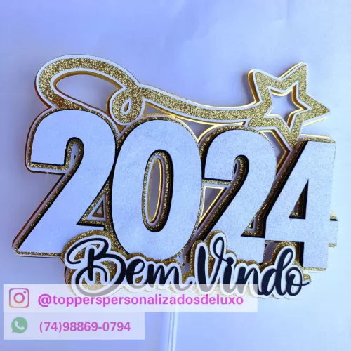 Pacote Topos de Ano Novo 2024 – Toppers