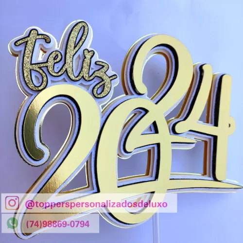 Pacote Topos de Ano Novo 2024 – Toppers