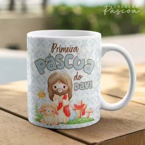 Pacote de Artes Caneca Personalizada Páscoa Cristã V24 (Vintage)