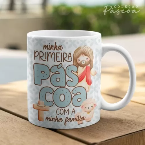 Pacote de Artes Caneca Personalizada Páscoa Cristã V24 (Vintage)