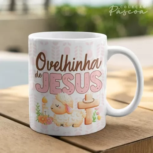 Pacote de Artes Caneca Personalizada Páscoa Cristã V24 (Vintage)