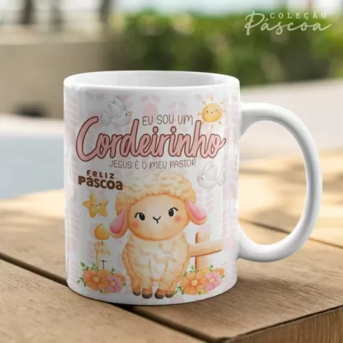 Pacote de Artes Caneca Personalizada Páscoa Cristã V24 (Vintage)