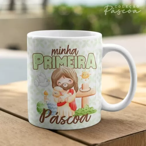 Pacote de Artes Caneca Personalizada Páscoa Cristã V24 (Vintage)