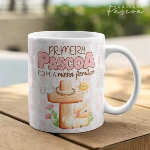 Pacote de Artes Caneca Personalizada Páscoa Cristã V24 (Vintage)