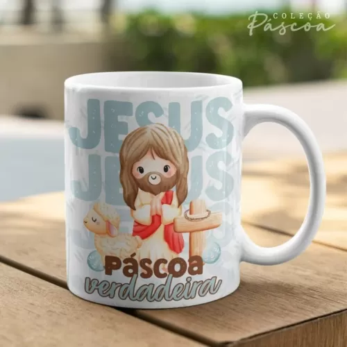 Pacote de Artes Caneca Personalizada Páscoa Cristã V24 (Vintage)