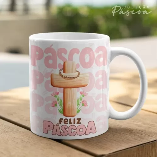 Pacote de Artes Caneca Personalizada Páscoa Cristã V24 (Vintage)