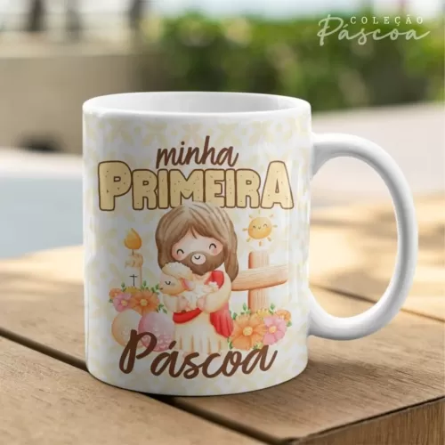 Pacote de Artes Caneca Personalizada Páscoa Cristã V24 (Vintage)