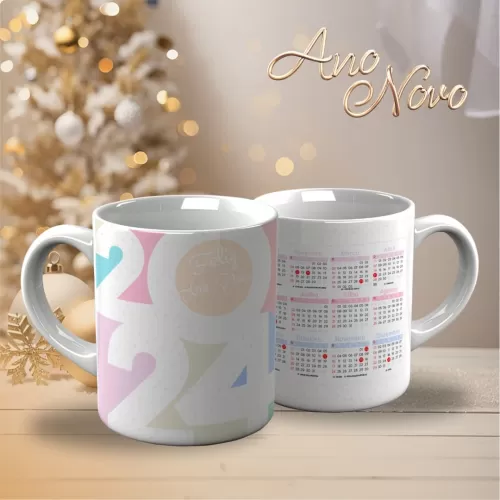 Pacote de Artes Canecas Personalizadas – Ano Novo 2024 V23 (Vintage)