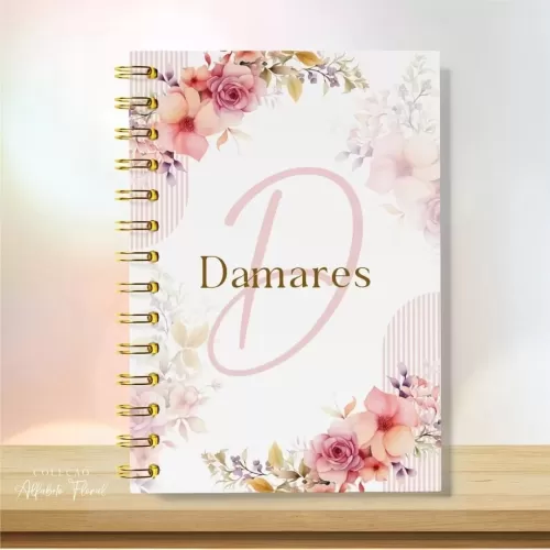 Pacote de Artes Exclusivas | Agenda Alfabeto Floral V24 – Vintage