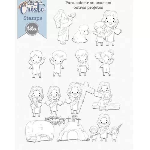 Páscoa com Cristo – Combo Ilustrações e Papéis – Tita