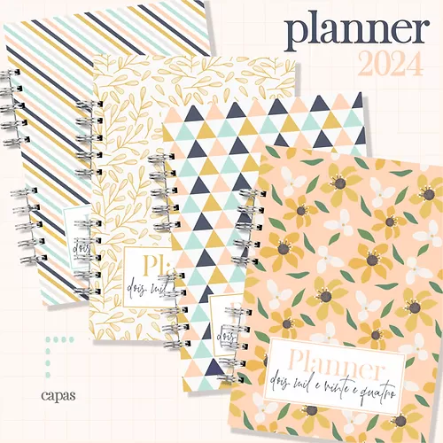 Planner 2024 FEMININO – visão horizontal e vertical – Bruna Dias Papelaria