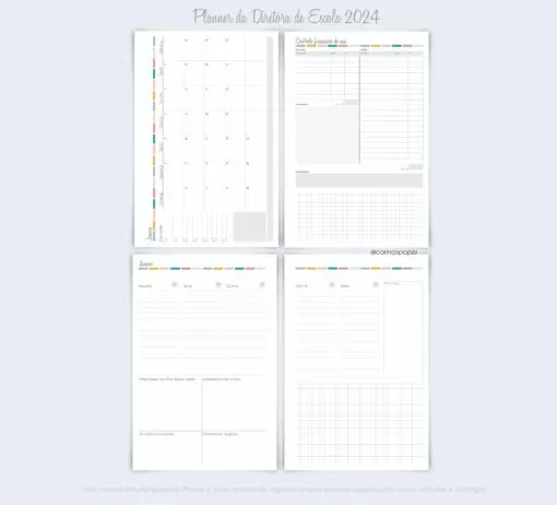 Planner Diretora+ Diretor Datado 2024 – Carina’s Paper