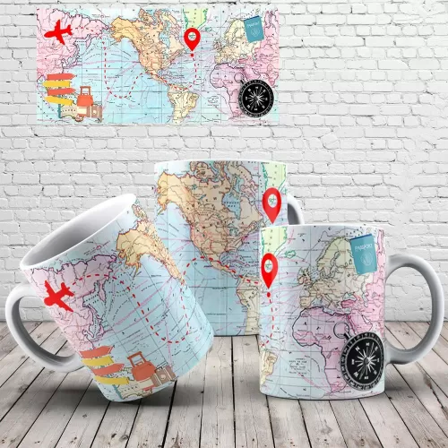 Professores – 05 Artes em PNG e PDF para Canecas Mapa-Múndi