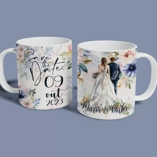 SAVE THE DATE – Casamento – Estampas para Canecas