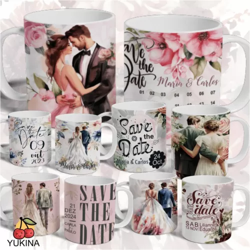 SAVE THE DATE – Casamento – Estampas para Canecas