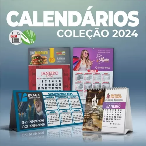 SUPER COMBO de Calendários de mesa Gráfica Rápida