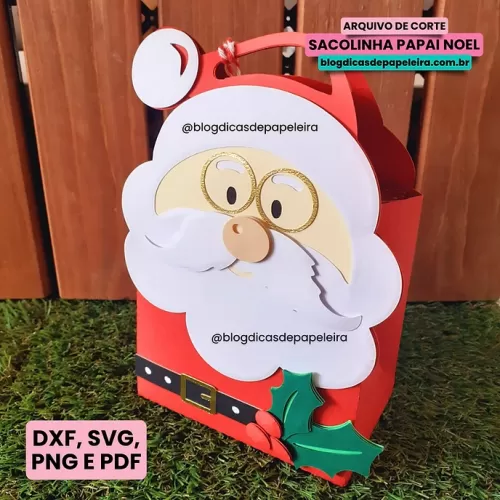 Sacolinha Papai Noel – Arquivo em Camadas (Dicas de Papeleira)