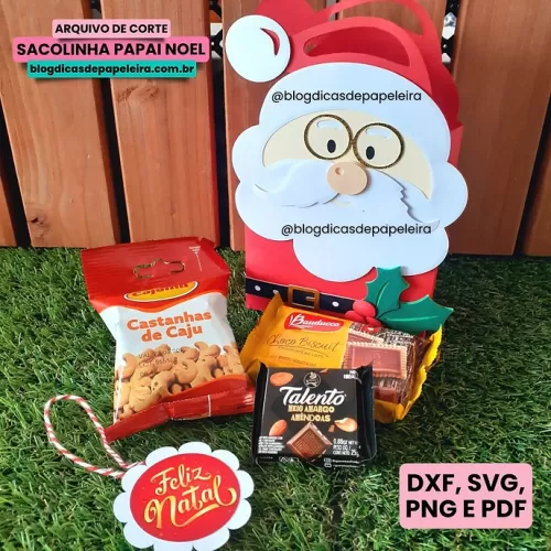 Sacolinha Papai Noel – Arquivo em Camadas (Dicas de Papeleira)