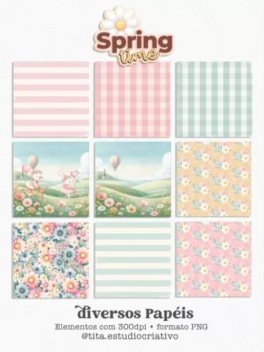 Spring Time – Como Ilustrações e Papéis (Tita)