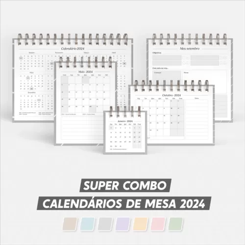 Super Combo de Calendários de mesa 2024 Nilmara