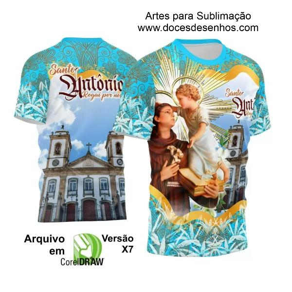 Template Camisa Azul Religião - Santo Antônio 2024