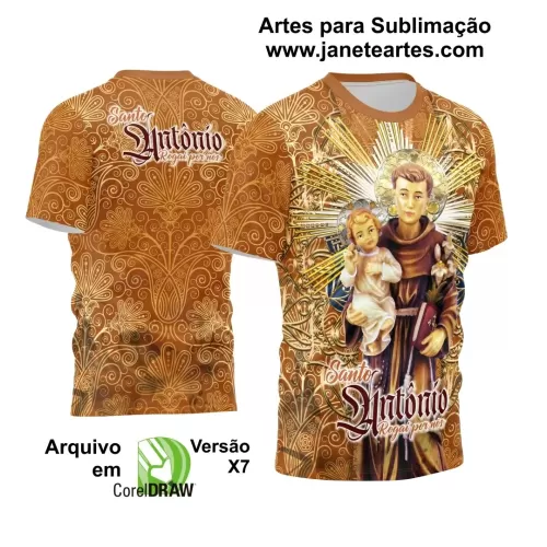 Template Camisa Marrom  Religião - Santo Antônio 2024