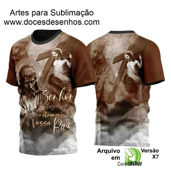 Template Camisa Marrom Religião - São Francisco de Assis