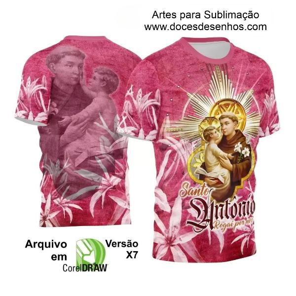 Template Camisa Pink  Religião - Santo Antônio 2024