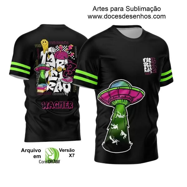 Template Camisa  Preta Terceirão 2024 Alien Abdução