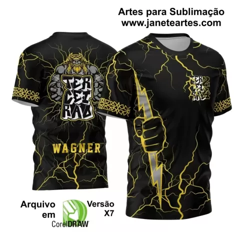 Template Camisa Preta Terceirão 2024  Zeus  Raios Amarelos 