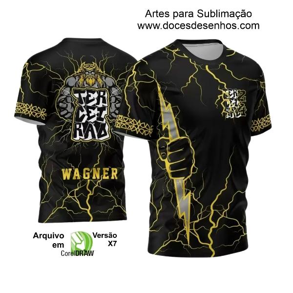 Template Camisa Preta Terceirão 2024  Zeus  Raios Amarelos 