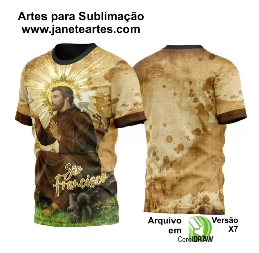 Template Camisa Religião - São Francisco de Assis 