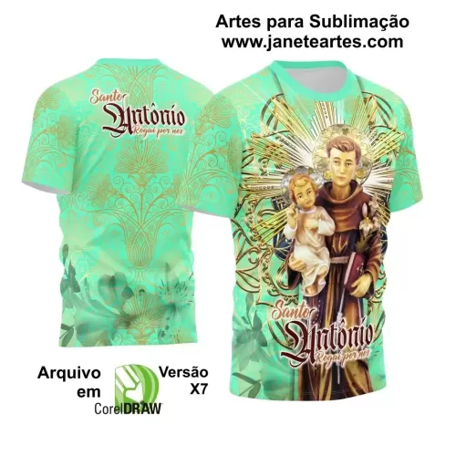 Template Camisa Verde Religião - Santo Antônio  2024 