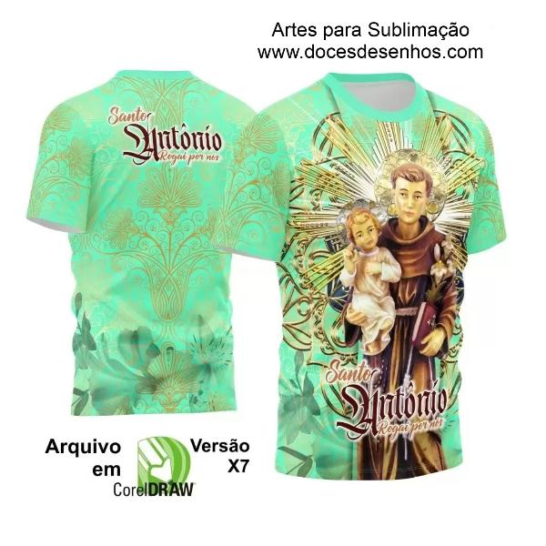 Template Camisa Verde Religião - Santo Antônio  2024 