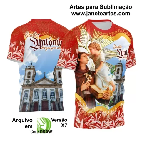 Template Camisa Vermelha Religião - Santo Antônio 2024