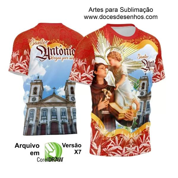 Template Camisa Vermelha Religião - Santo Antônio 2024