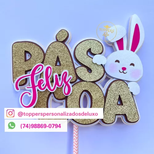 Topo De Bolo – Pacote De Páscoa 2024 – Toppers De Luxo