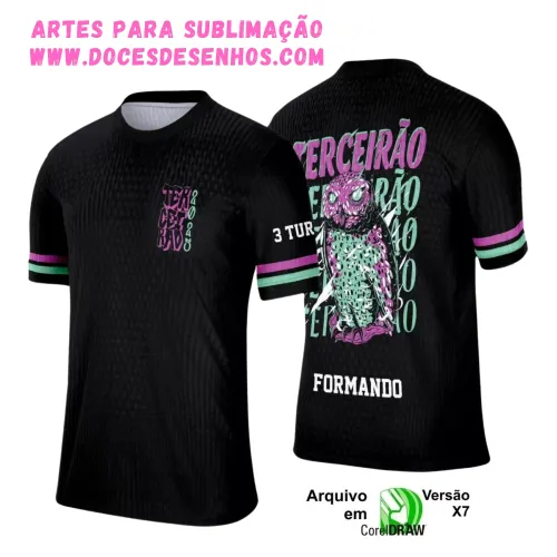 Uniforme Escolar: Estilo Coruja Terceirão 2025 em Vetor Uniforme Escolar: Estilo Coruja Terceirão 2025 em Vetor