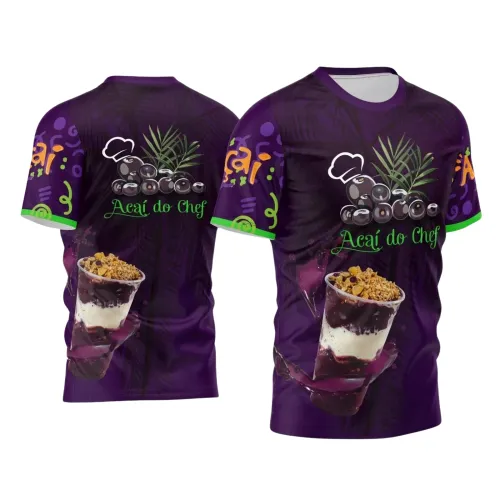 Uniforme para Loja de Açaí Personalizado – Design Profissional