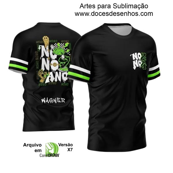 Vetor Camisa  Preta Nono Ano 2024 Cérebro Verde